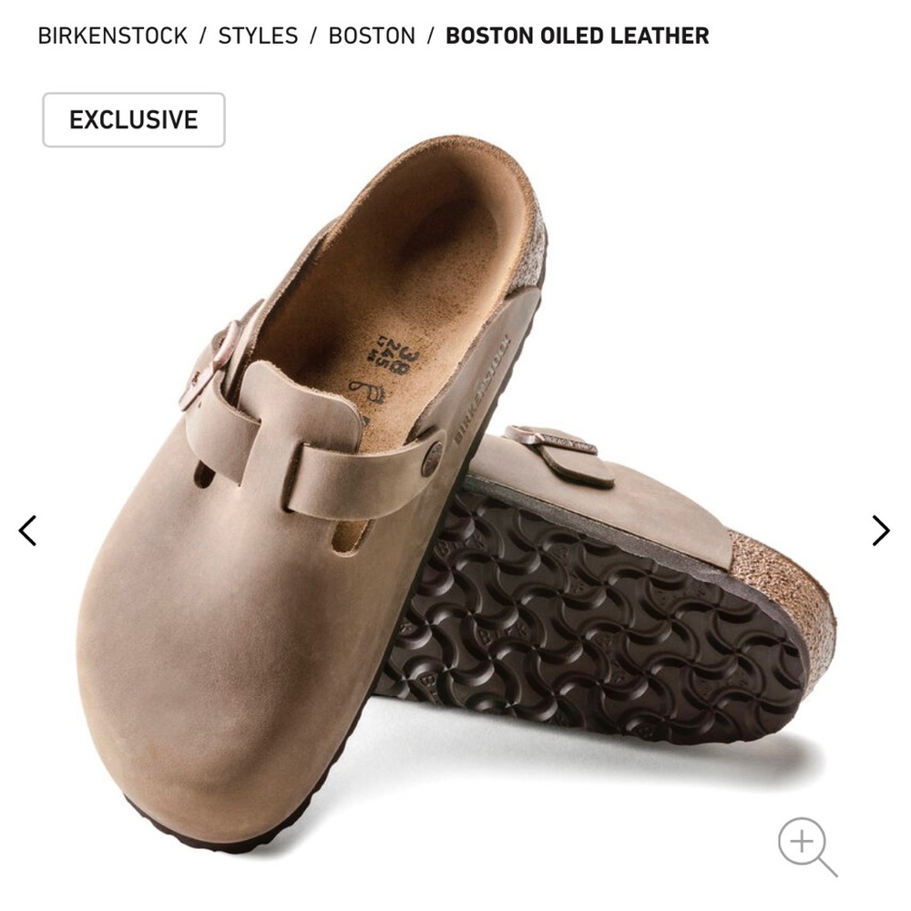 Birkenstock Boston Tobacco Oiled Leather Clogs, size 39 wide—BRAND NEW IN BOX
